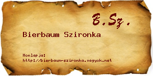 Bierbaum Szironka névjegykártya